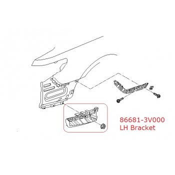 Hyundai Grandeur HG - Bracket-Cover & Rail MTG,LH [86681-3V000] by K-Spare.com