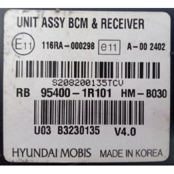 Hyundai Accent RB - Used Unit-BCM & Receiver [95400-1R101] by K-Spare.com