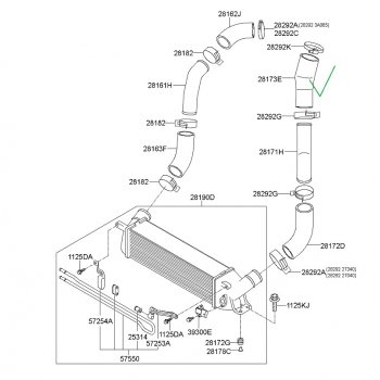 Hyundai Grand Starex / H1 - Hose-Intercooler Outlet B [28172-4A480] by K-Spare.com