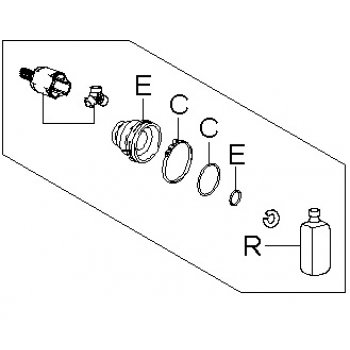 Hyundai Santa Fe - Joint Kit-Fr Axle Diff Side, LH [49505-26800] by K-Spare.com