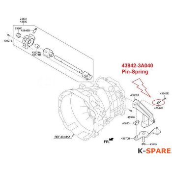 Hyundai / Kia - Pin-Spring [43842-3A040] by K-Spare.com